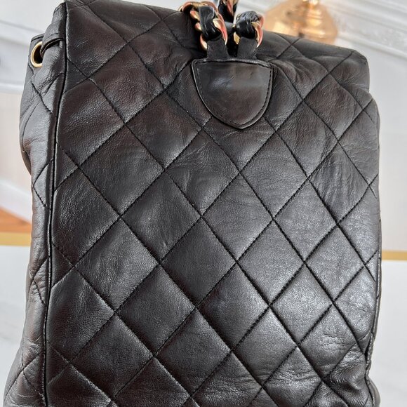 Authentic Chanel Backpack Matelasse Daypack Brown Leather Duma B0879 - Picture 7 of 16